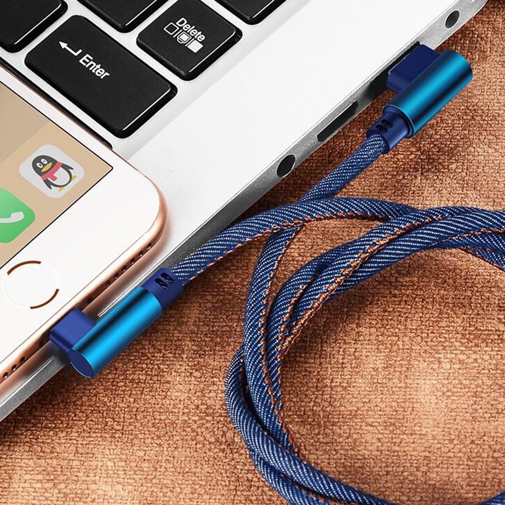 Universal Double Elbow Denim Fast Charging Android USB Data Cable ...