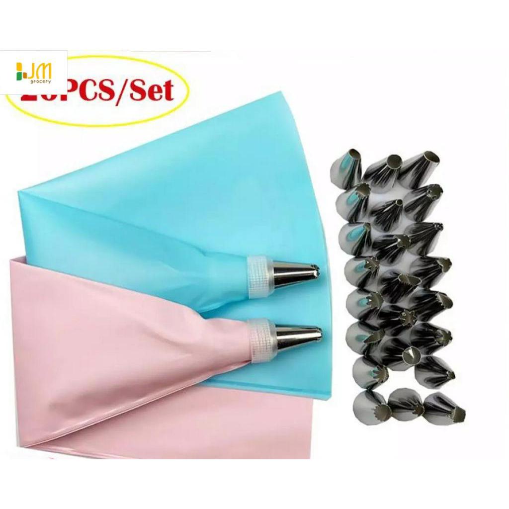 26 PCS/Set Silicone Pastry Bag Tips Kitchen DIY Icing Piping Cream