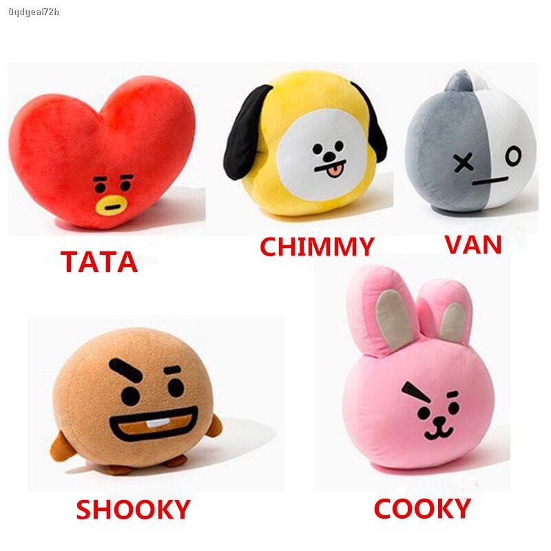 Soft Plush Toy Pillow Stuffed Dolls Cushion Cute Toys Kpop Bts Bt21 Tata  Shooky Rj Suga Cooky Kids Children Gift H