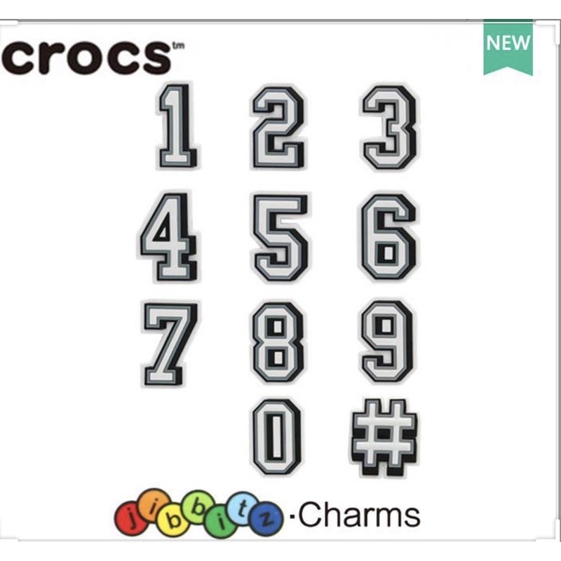 Number charms for crocs deals