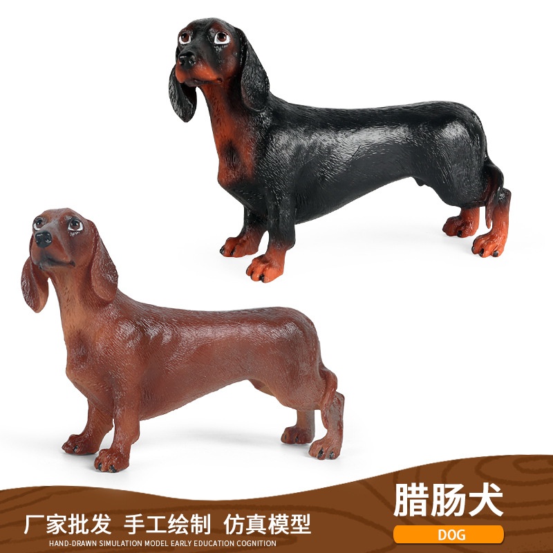 Ready Stock Simulation Static Dog Animal Model Solid Dachshund ...