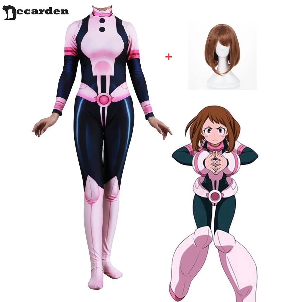 Anime My Hero Academia Asui Tsuyu Cosplay Costumes Jumpsuit OCHACO URARAKA  Halloween Fancy Ball Suit Romper For Women Girls | Shopee Philippines