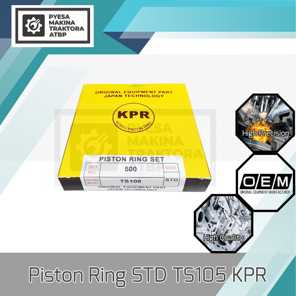 Piston Ring Standard Set STD and 0.25 for TS105 Yanmar Water-Cooled ...
