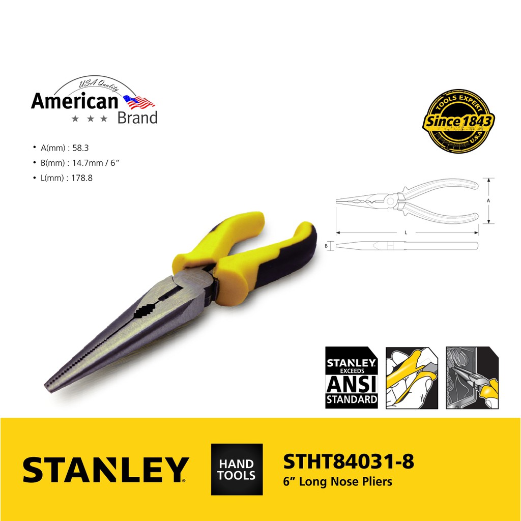 Stanley Long Nose Pliers 6 Inches Ststht840318 Shopee Philippines