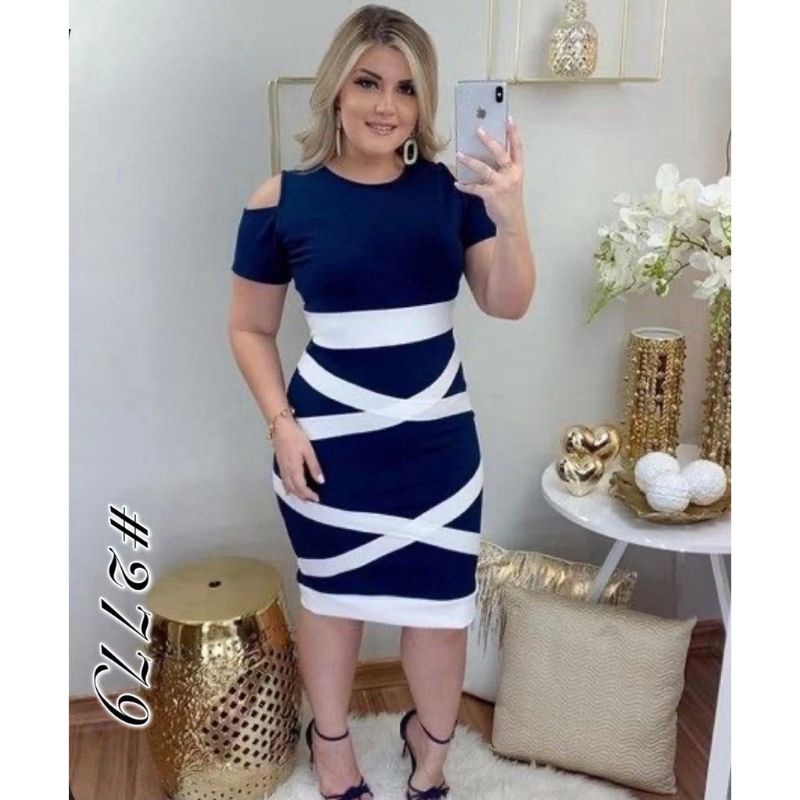 Yco Korean Fashion Plus Size Bodycon Dress cotton Dress 2729 | Shopee ...