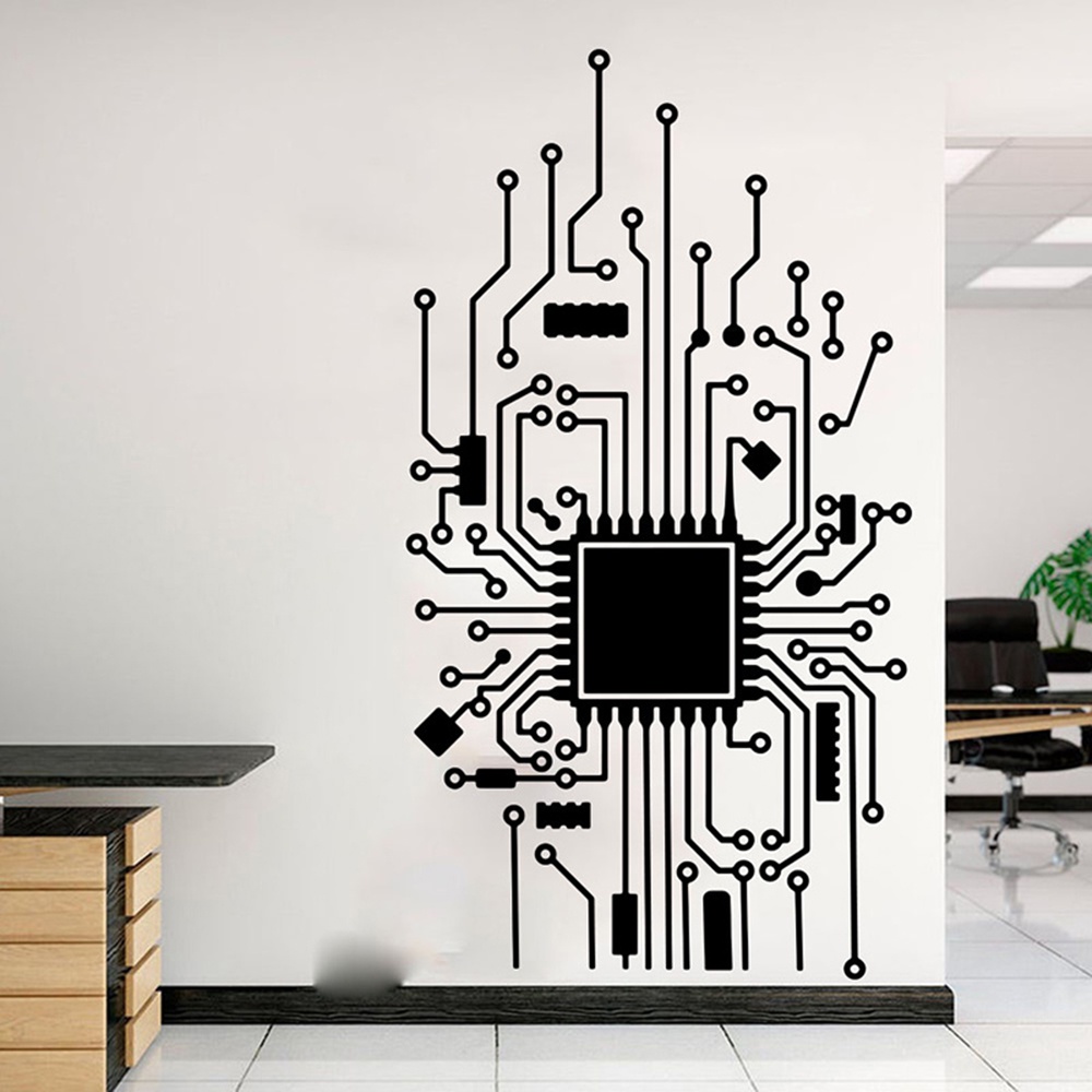 Circuit Board Computer Wall Sticker Large Circuit Board Wall Sticker ...