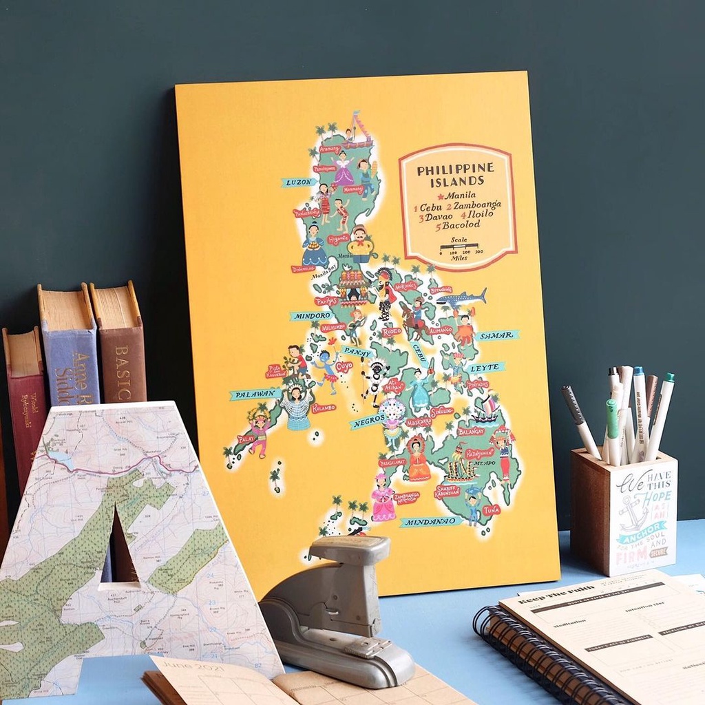 Papemelroti Philippine Map Decoposter Home, Wall Decor Philippine