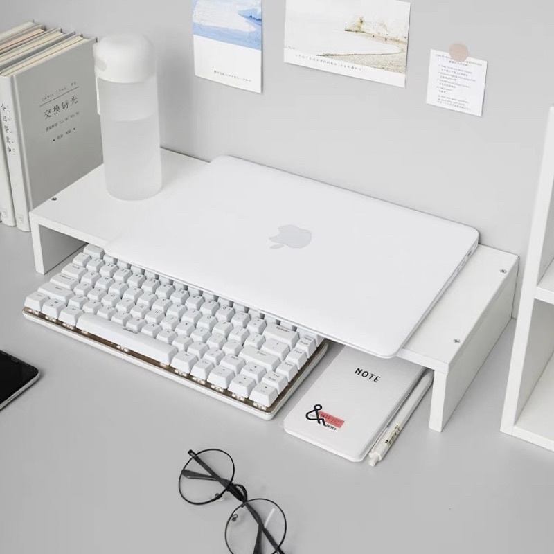 VIĆI Korean Ins Computer Rack Keyboard Wooden Organizer Storage Stand ...