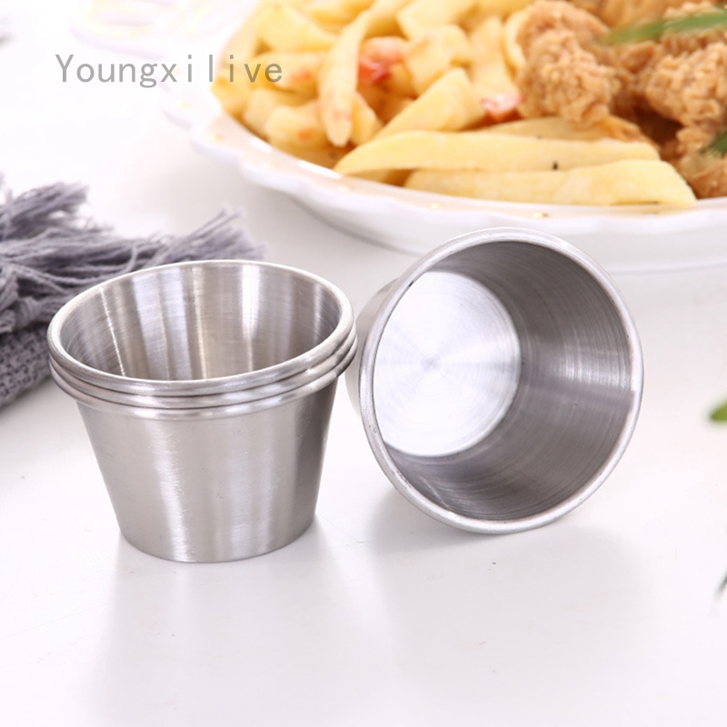 Stainless Steel Sauce Cup Dip Deli Bowl Restaurant BBQ Home Steak Salad