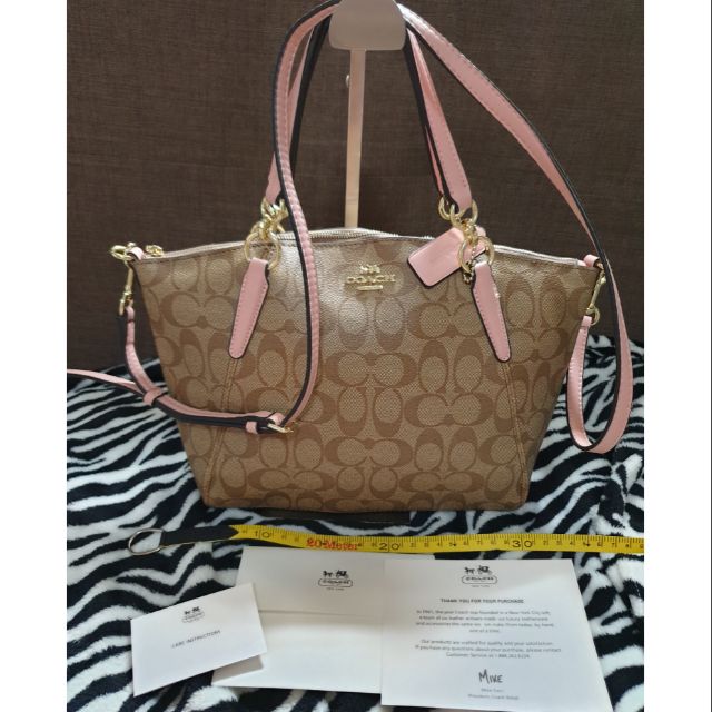 Coach 2 way bag pink brown