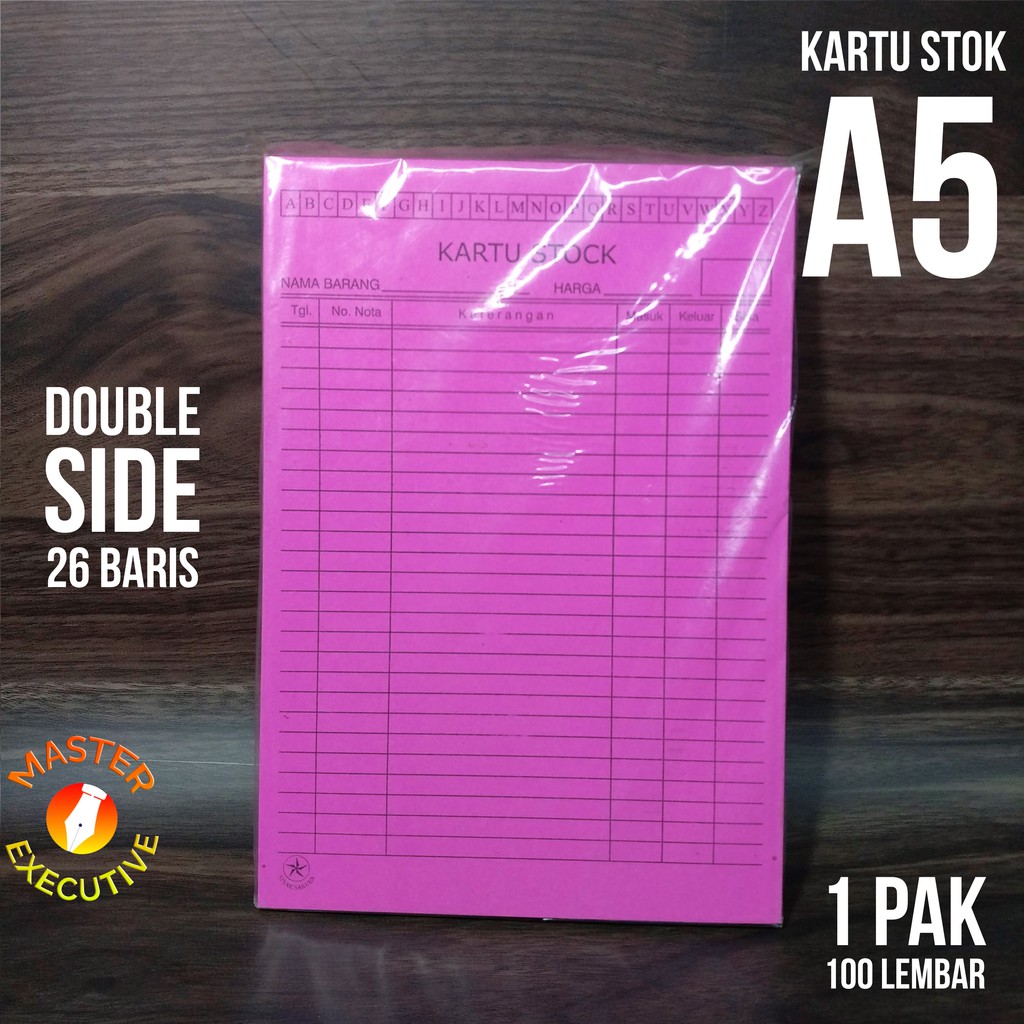 [Pack - 100 Sheets] A5 Stock Cards - Pink Warehouse Stock Notes ...