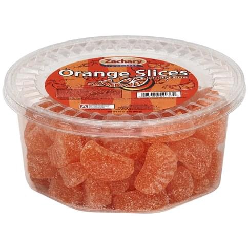 Zachary Orange Slice Naturally Flavored Gummy Chewy candy tub 680grams ...