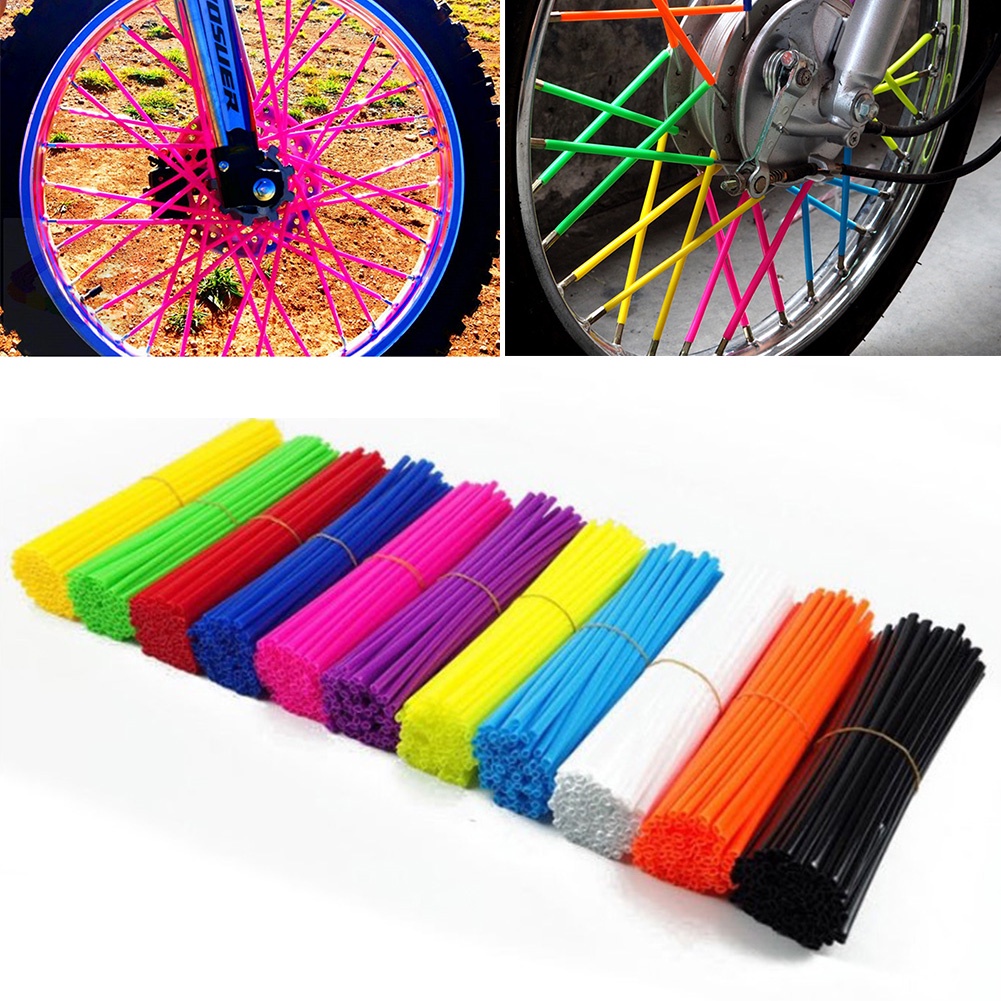 72pcs MTB Wheel Rim Spoke Shrouds Skins Covers Mountain Bike Cycle Skin ...