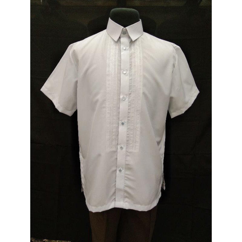 MENS POLO BARONG ROPASSE Full Button White Shopee Philippines