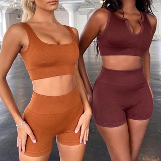 Workout Set Women Gym Clothing Sport Set Women Athletic Wear for Women Sets  Outfits Biker Shorts 2 Piece Set Tracksuit Women