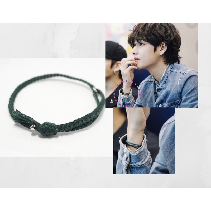 V Inspired Green Thread Bracelet BTS Taehyung Bracelet 