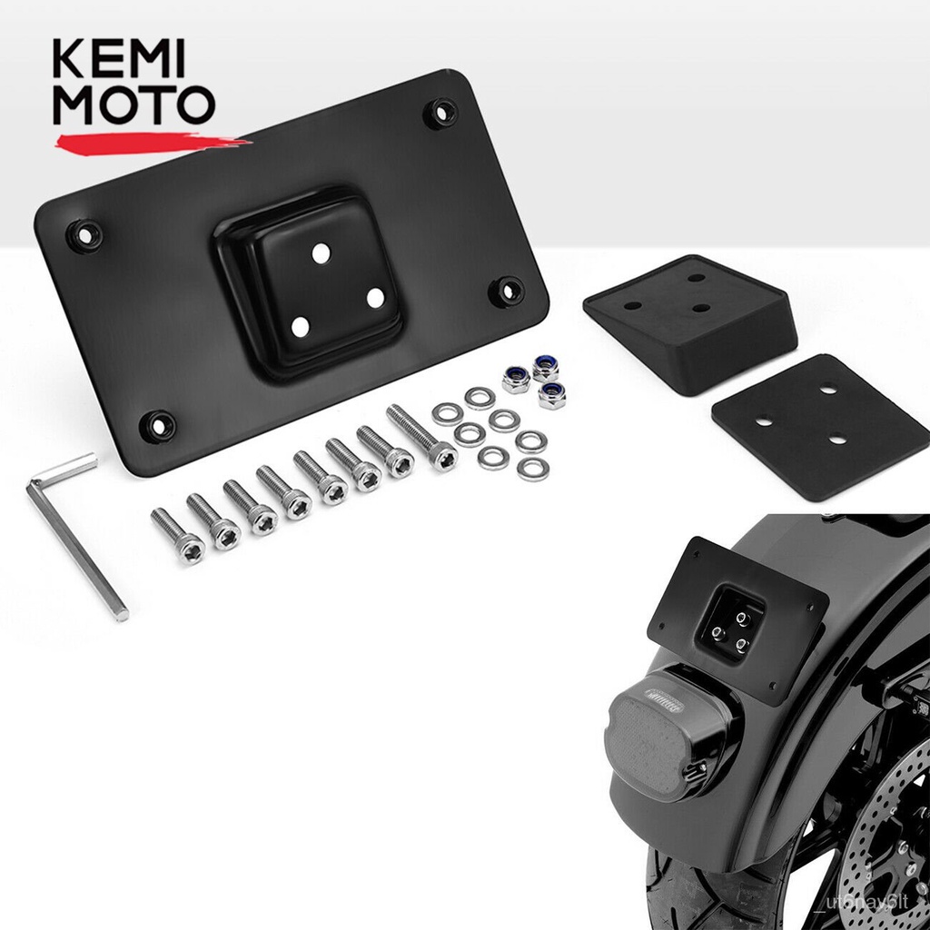 Laydown Licence Plate Holder Number Plate 3 Hole for Sportster for Softail Dyna Rear 3Bolt