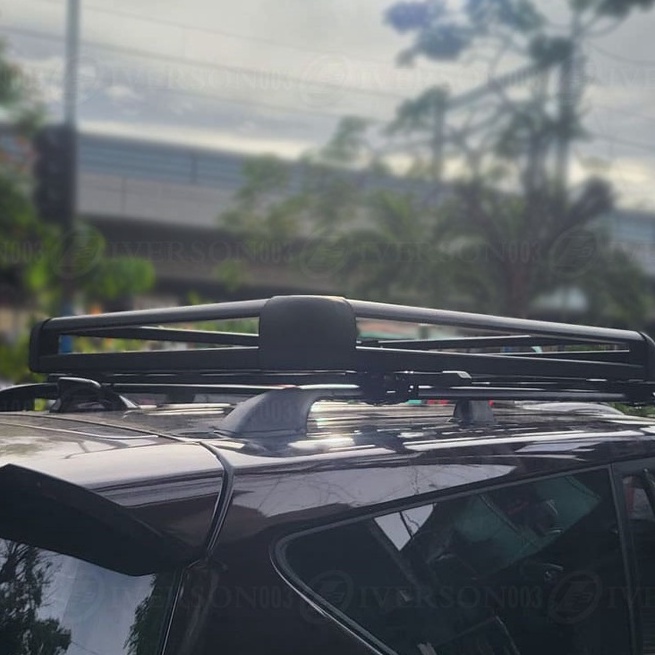 38x50 Black Double Wall Roof Rack Luggage Rack with Clip Type Crossbar ...