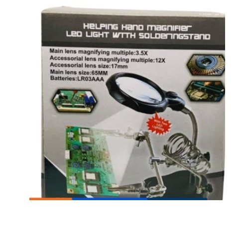 Helping Hand LED Light Magnifier with Soldering Stand | Shopee Philippines
