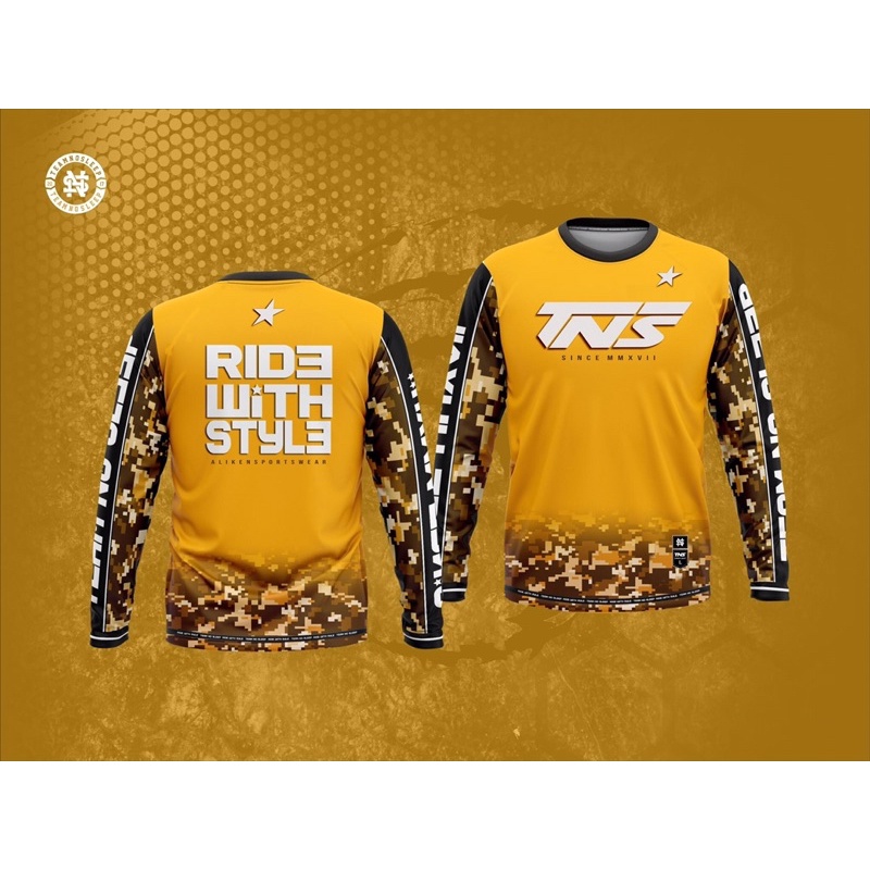 TEAM NO SLEEP CAMO YELLOW RIDING JERSEY | Shopee Philippines