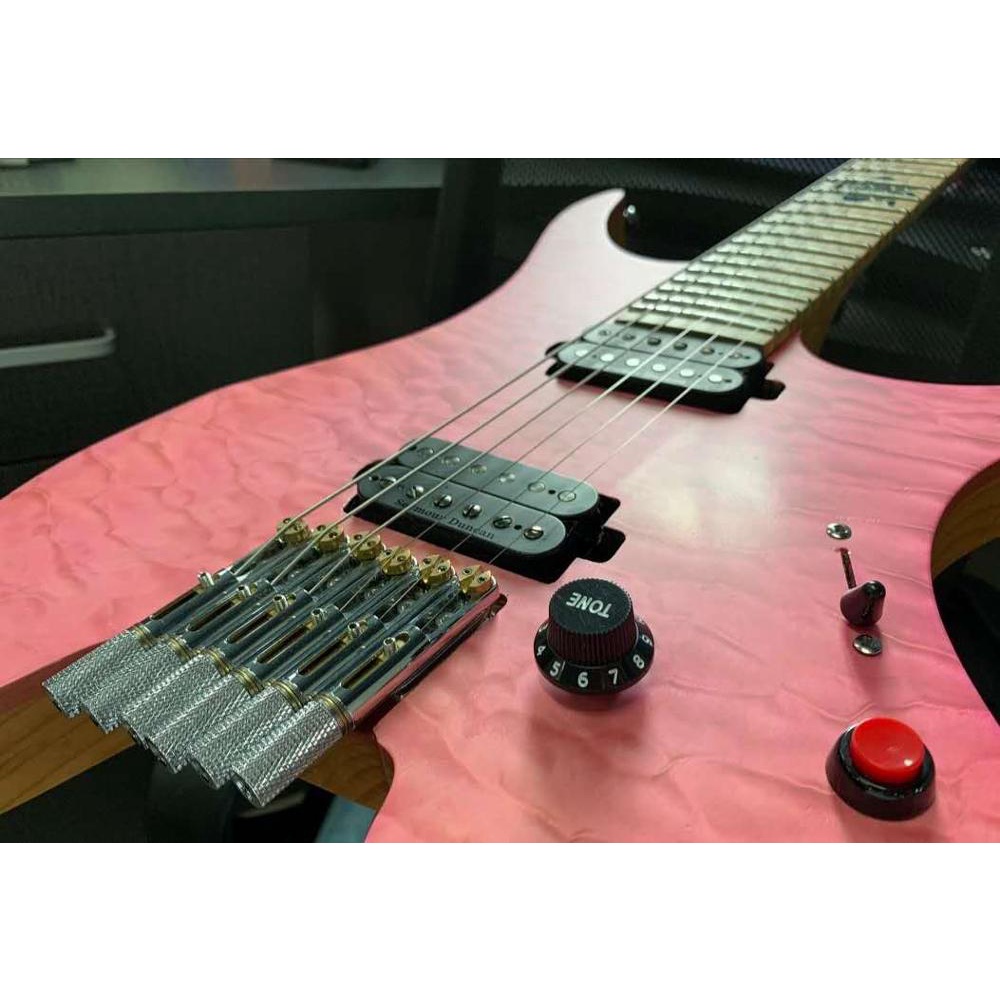 MAI(100 Stock)Chrome Single Headless Guitar Bridge Headless Fanned