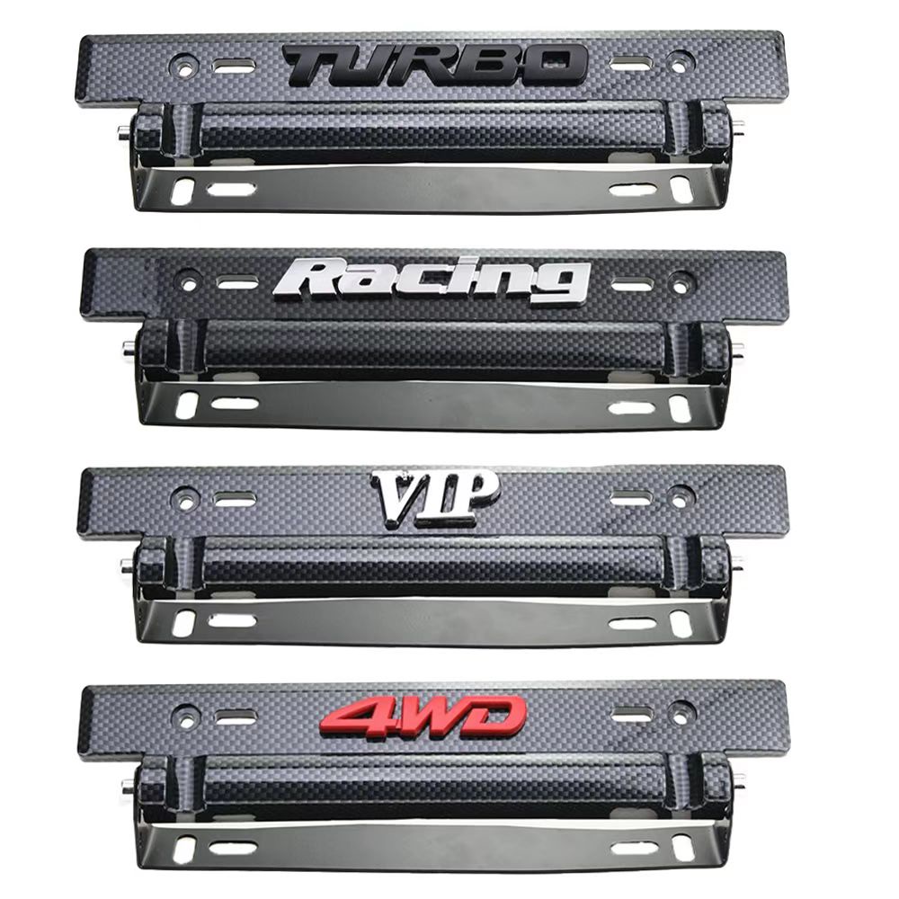 Universal Adjustable License Plate Holder 3D Emblem Car License Number