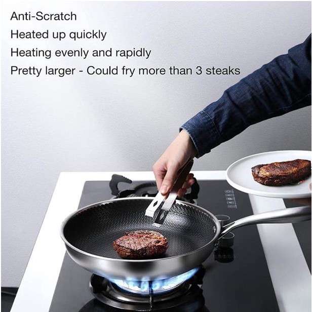 Original 32cm Stainless Steel Nonstick Frying Pan Stainless