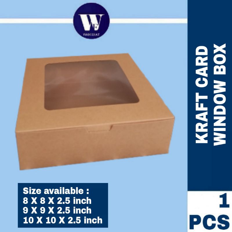 KRAFT CARD WINDOW BOX | KOTAK BROWNIES TALAM | KOTAK KEK WINDOW ...