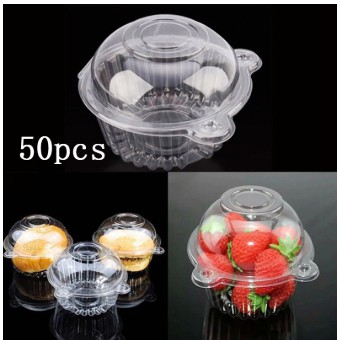 50 PCS Burger Clamshell Dome Container Good for 3oz Muffin Donut Tart ...