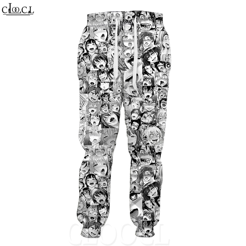 NUOHUX Men's Ahegao Sweatpants Anime Pants Funny 3D Pattern Trouse