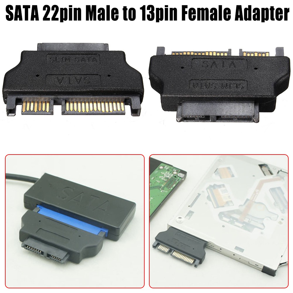 Slimline SATA Adapter Serial ATA 7+15 22pin Male to Slim 7+6 13pin ...