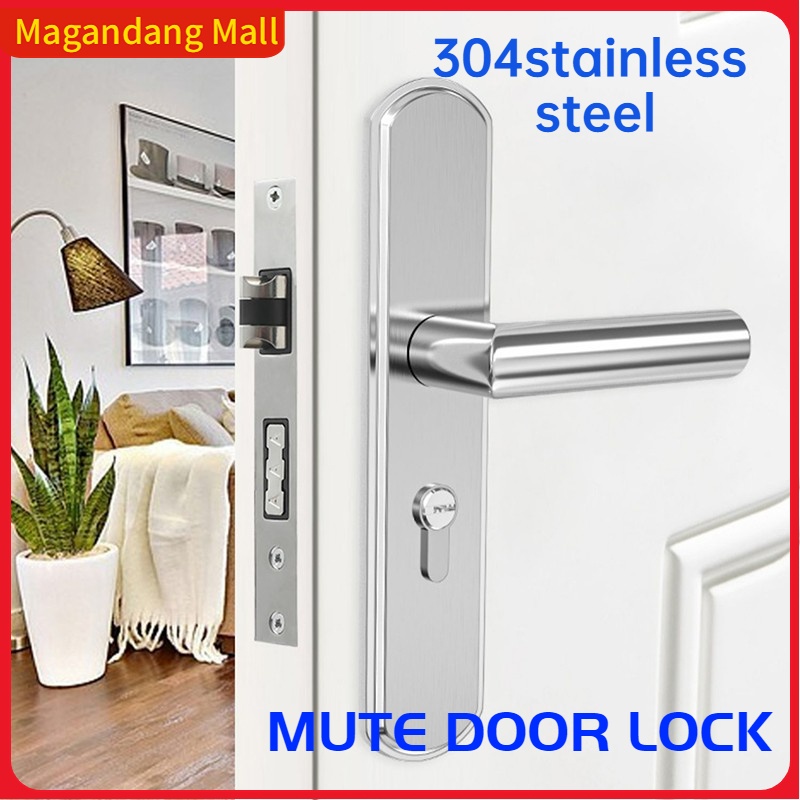 304 stainless steel Double lock door knob set european style bedroom ...