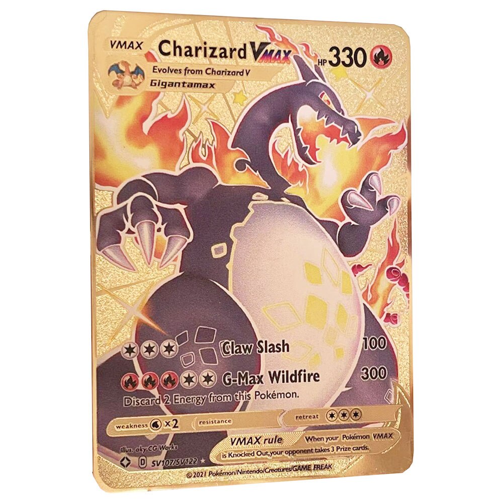 10000HP Arceus Vmax Pokemon English Metal cards YU GI OH Charizard ...