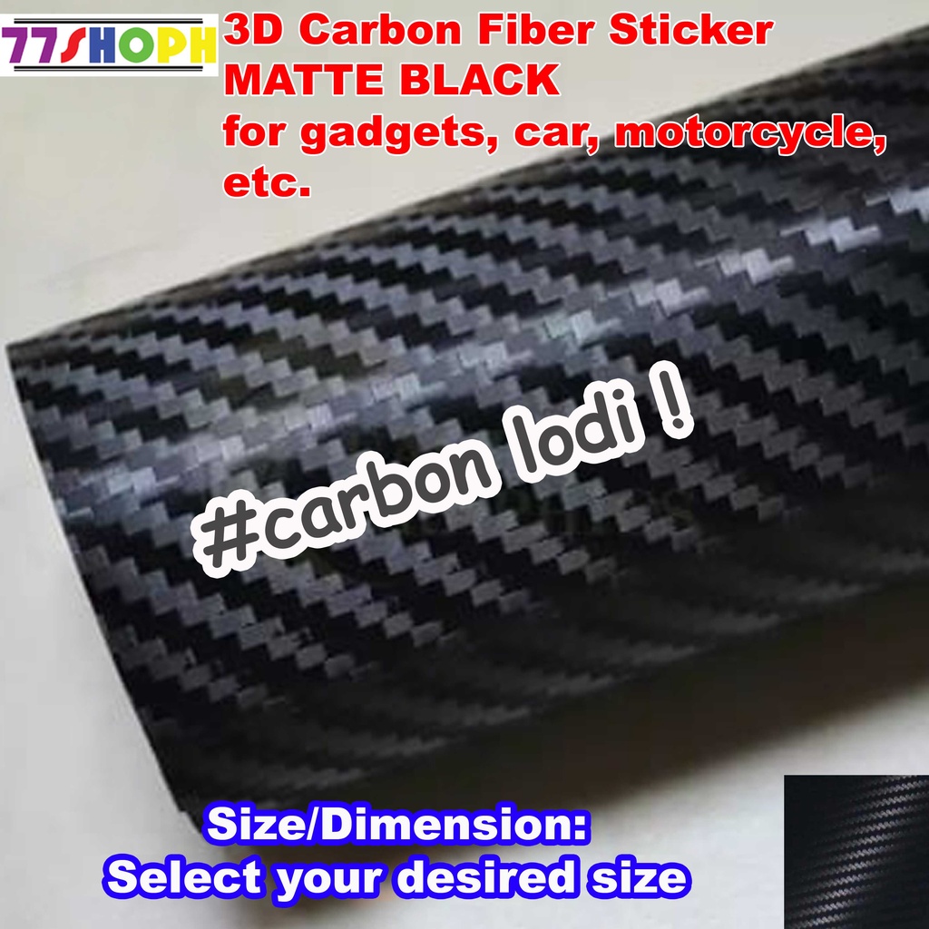 Carbon Fiber Sticker 3D BLACK MATTE | Shopee Philippines
