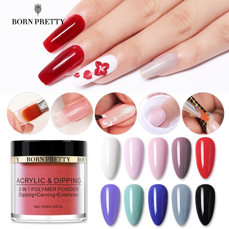 BORN PRETTY Dipping Nail Powder Fluorescence Carving Extension Acrylic