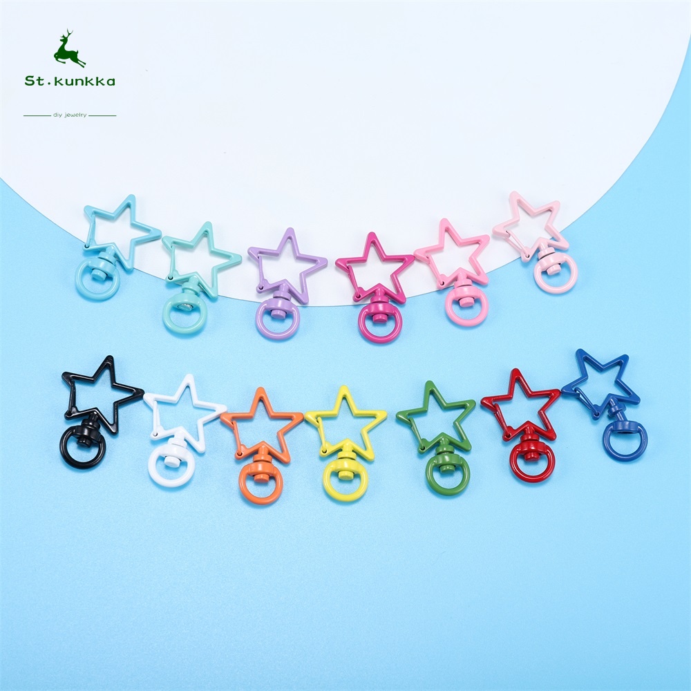St.Kunkka Candy Color Star Claw Hook Spring Keychain Diy Tool 5 Pcs ...