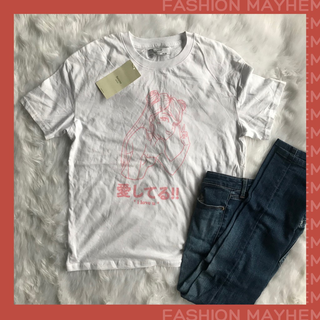 Bershka Anime Ladies T shirt Fashion Mayhem Shopee Philippines