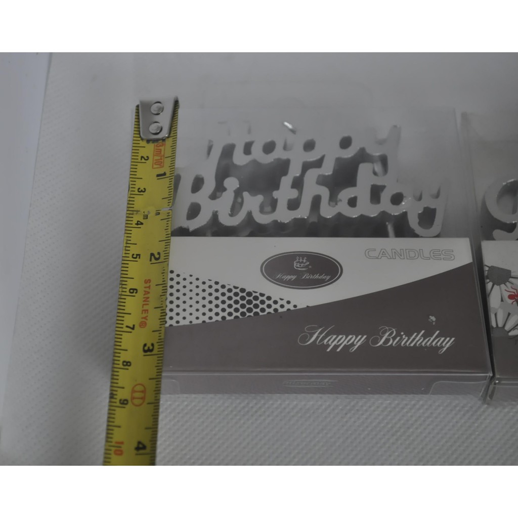 Happy Birthday Cake Topper Candle Metallic Design Shopee Philippines
