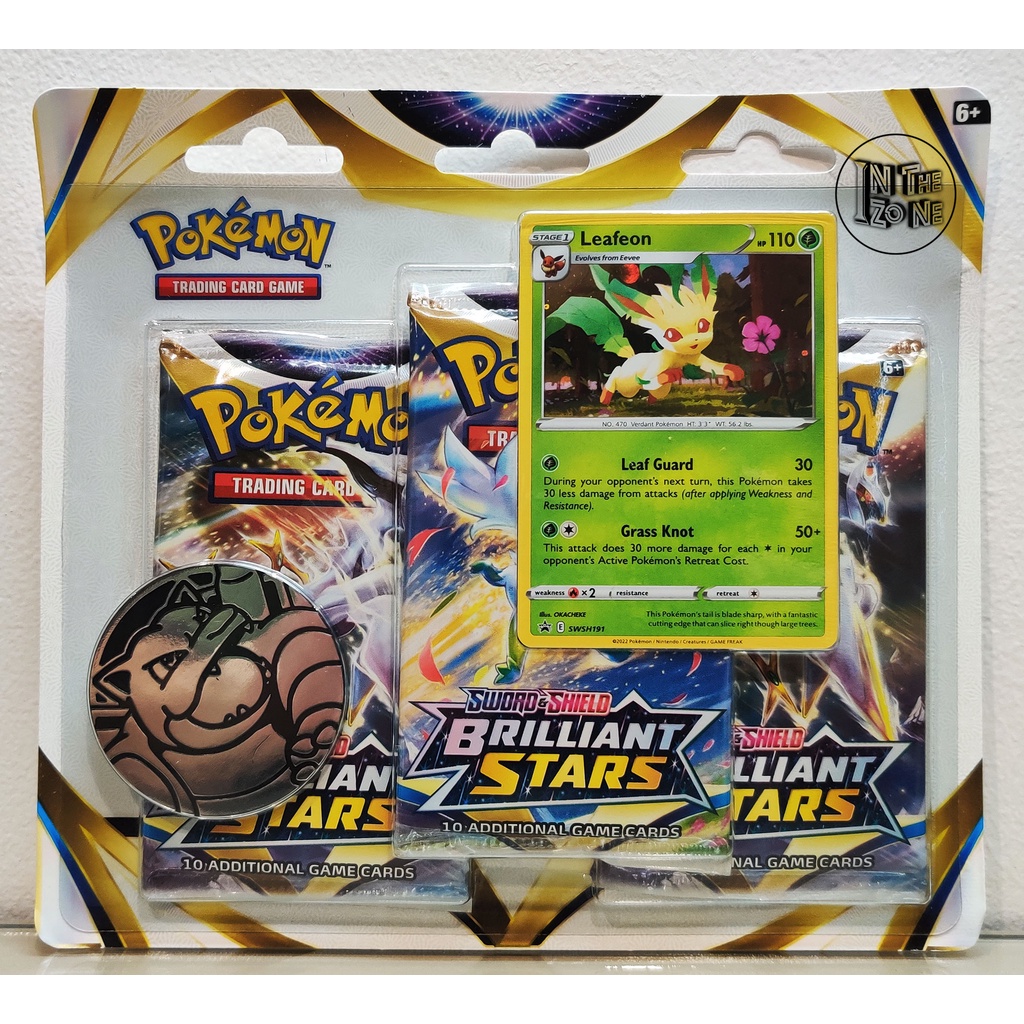 Pokemon TCG Sword&Shield Brilliant Stars 3-Pack Blister Featuring ...