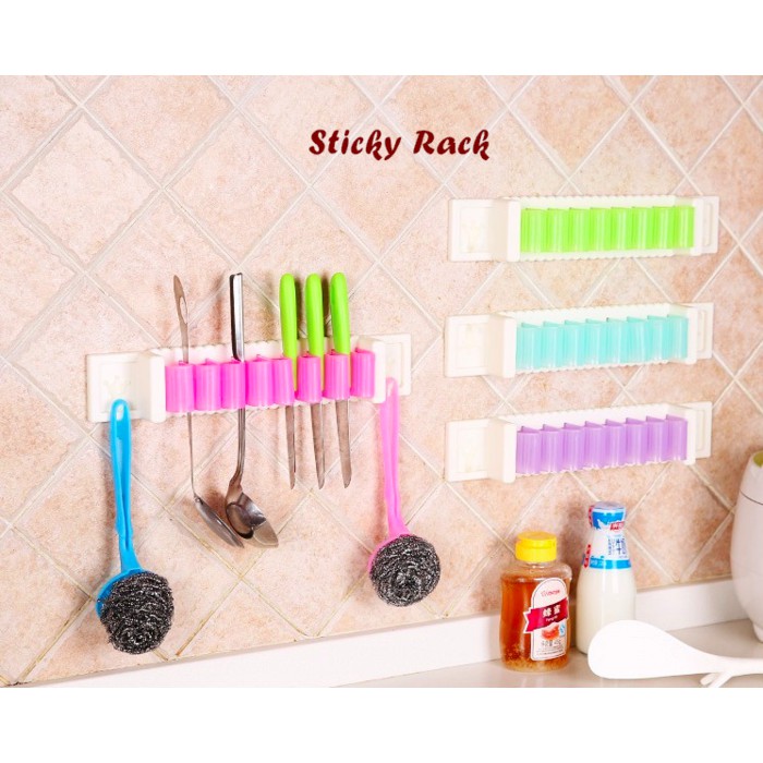 Sticky Rack (Versatile Hanging Rack, Pair Without Nails) | Shopee ...