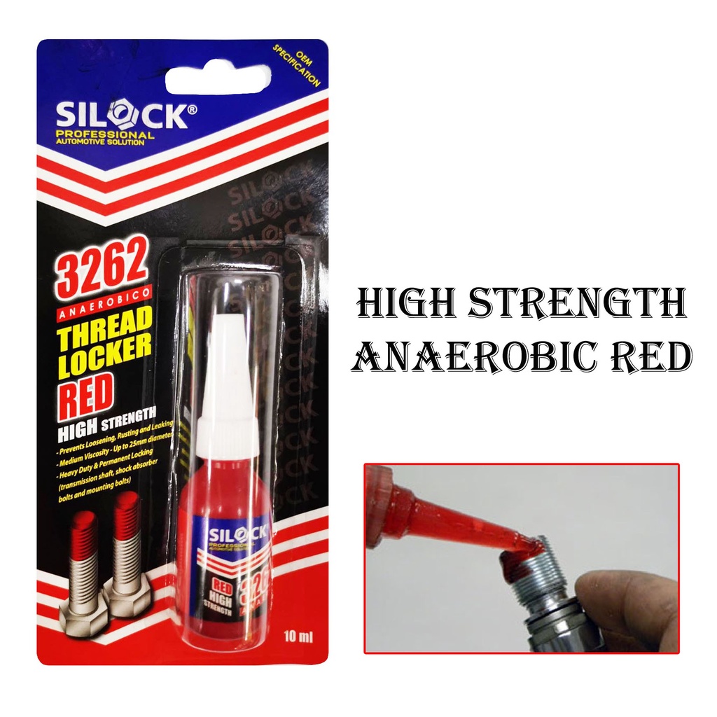 Silock 3262 Thread locker High Strength Anaerobic Red 10ml Thread lock Nut and Bolt Lock