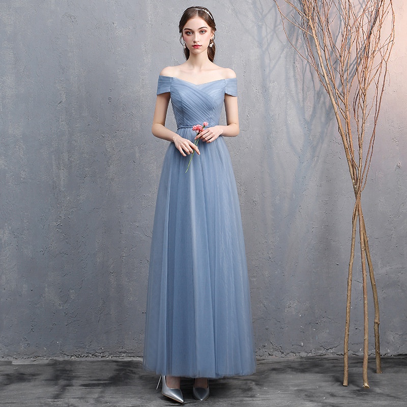 Ash blue bridesmaid dresses hotsell