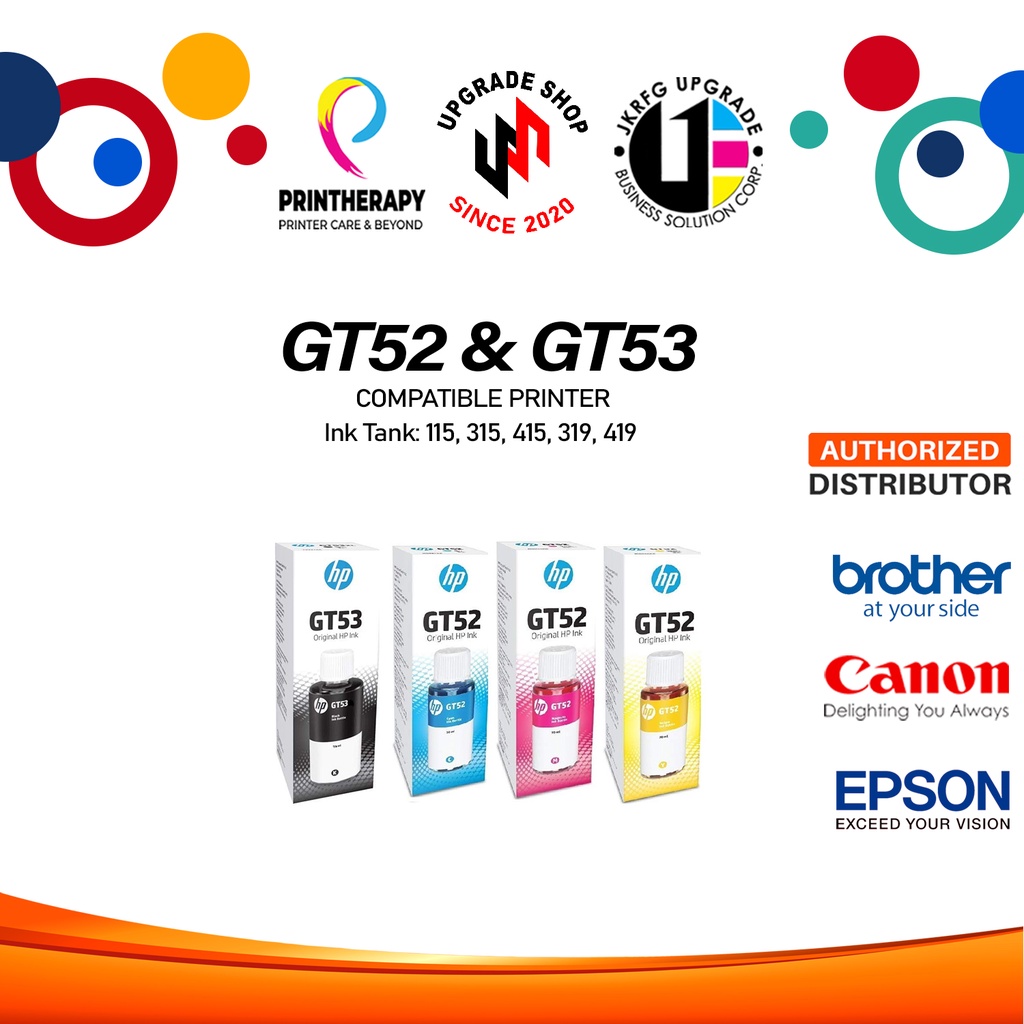 GT53 BLACK GT52 Cyan/Magenta/Yellow Original Ink Bottle 53 52 | Shopee ...