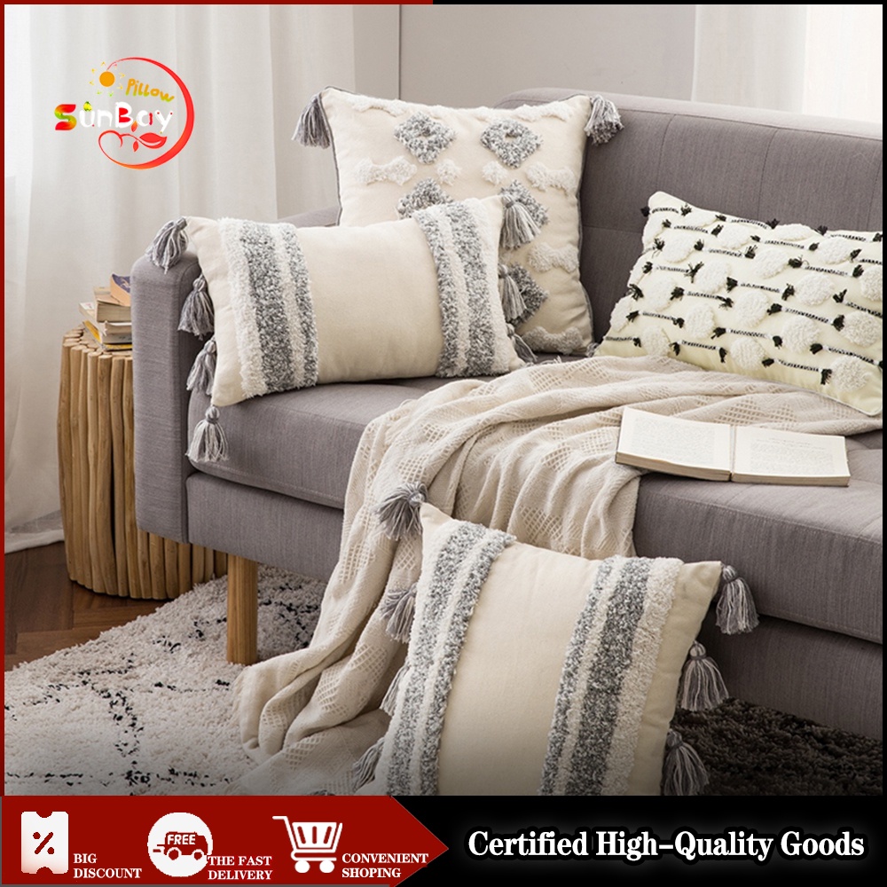 Boho Throw Pillow Case Nordic Decorative Tufted Cushion Cover Tassel  Macrame Luxury Pillow Cover for Bed Sofa Home Decor