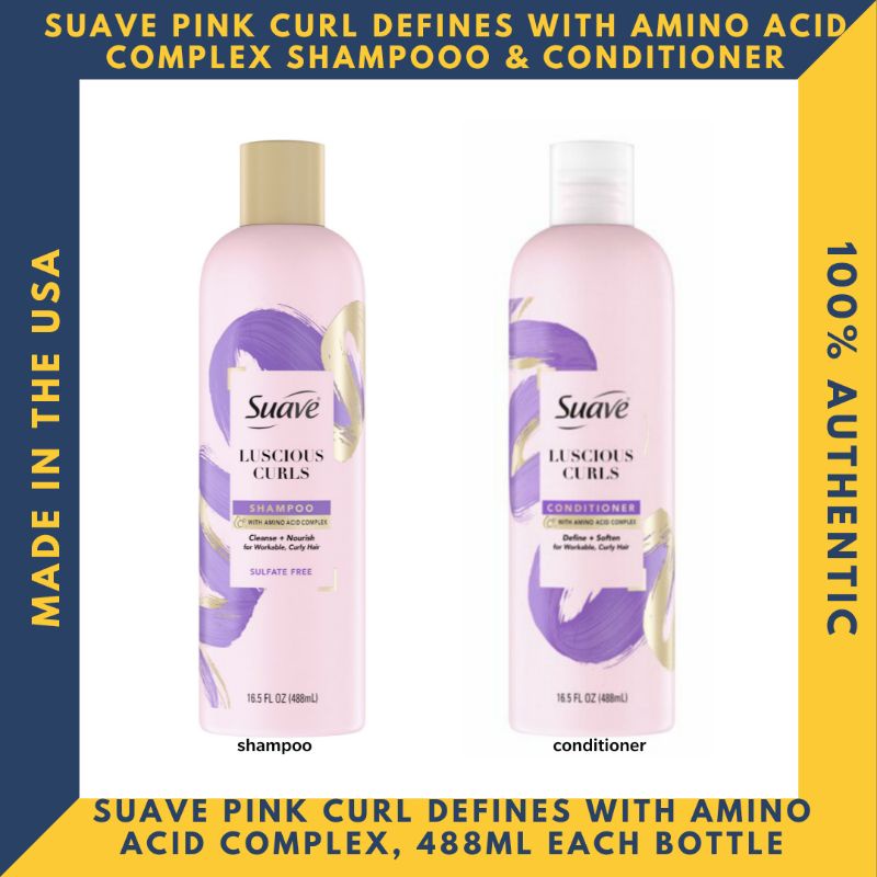 Suave Pink Luscious Curls Curl Defining Shampoo with Amino Acid