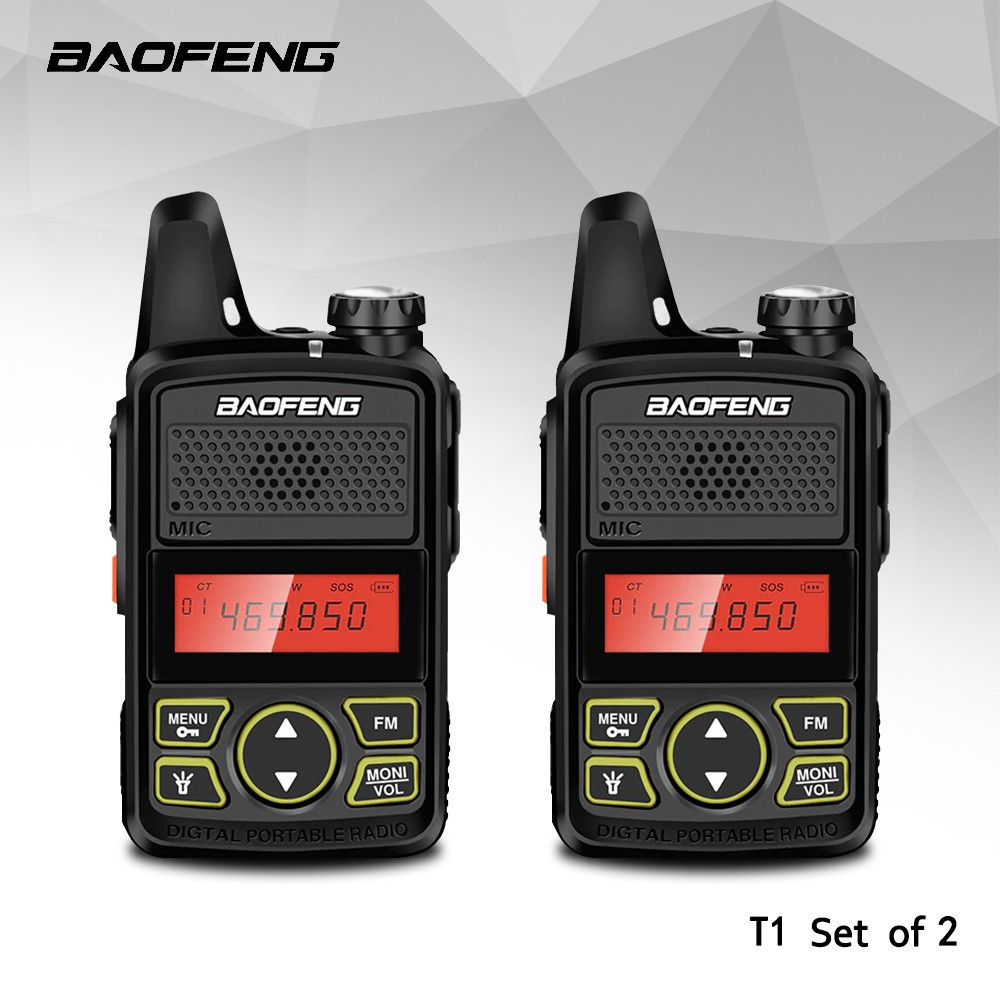 Baofeng BF-T1 mini two-way radio walkie talkie Set of 2 (Black ...