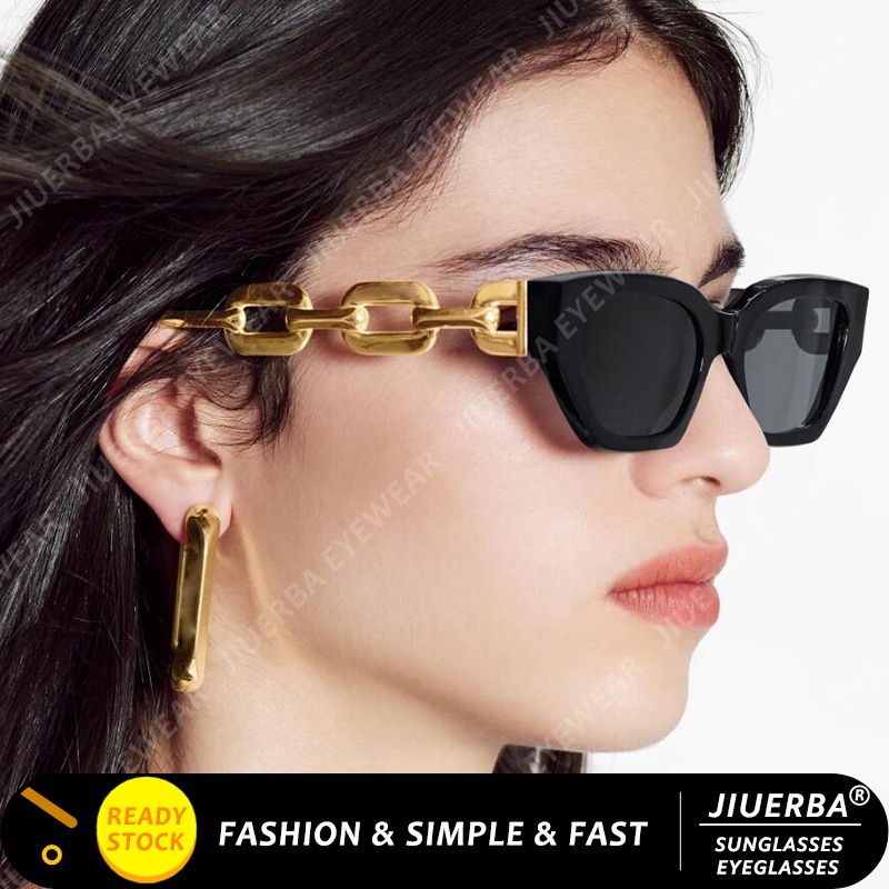 Jiuerba Western Fashion Small Frame Cat Eye Sunglasses Retro Fashion