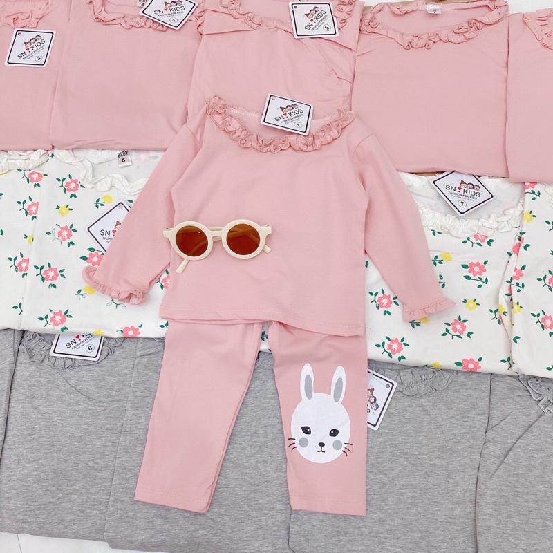 Pink rabbit SET with ruffle collar for girls with real pictures ...
