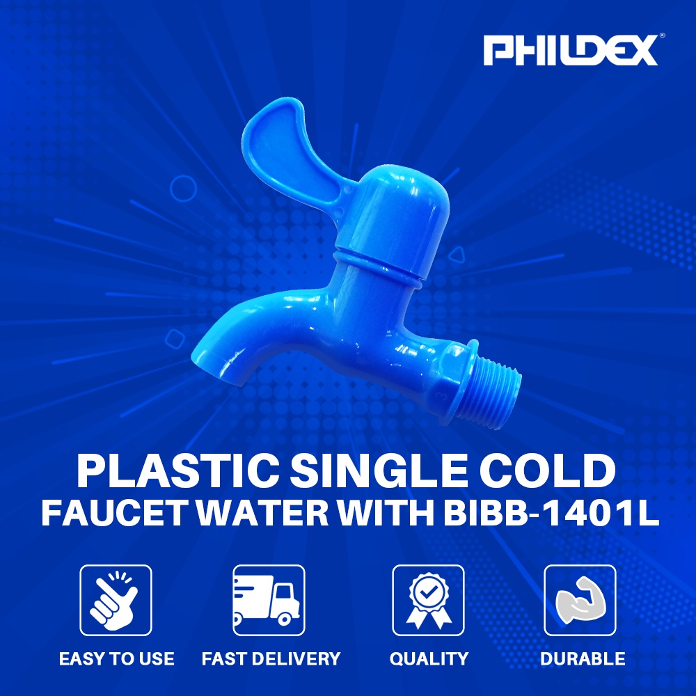 PHILDEX Plastic Single Cold Faucet Water with bibb 1401L | Shopee ...