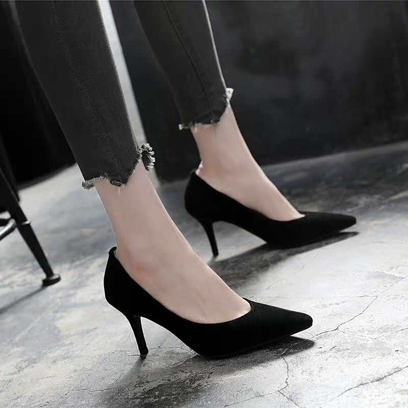 Black block heels 2 inch sale